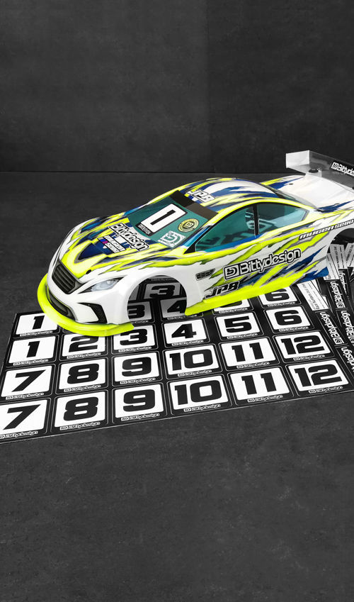 Details about   Yellow FLUORESCENT w/blue  #8's Racing vinyl Decal Sheet 1/8-1/10-1/12 RC Model 
